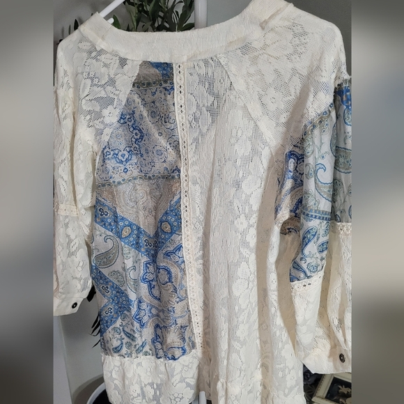 POL Floral Print Lace Oversized Top Small - Picture 5 of 5